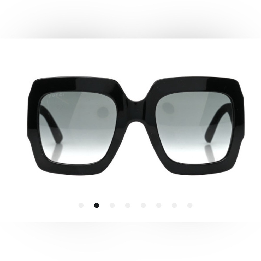 Gucci Square Frame Glitter Gg0102s Sunglasses Black